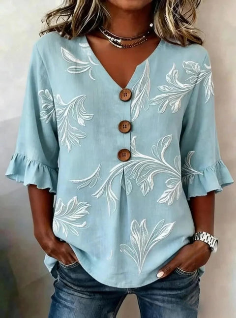 Haut cardigan à boucle et manches longues pour femmes, imprimé floral numérique 3D m302703