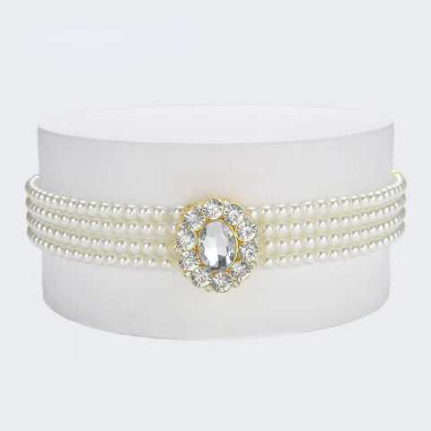 Chaîne femme perles strass avec ceinture M3331056