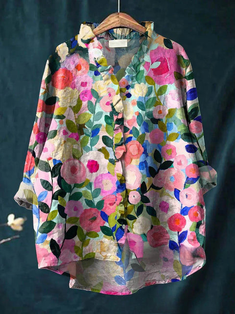 T-shirt ample à col ras du cou pour femme, grande taille, décontracté, imprimé, m301280 
