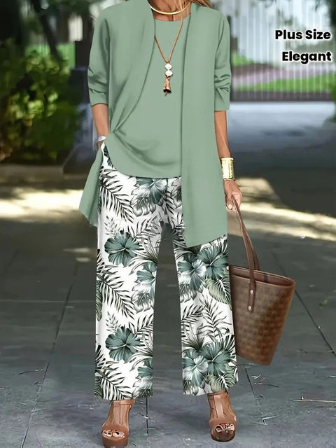 3D printed 3-piece cardigan + vest + trousers fashionable wear m302849