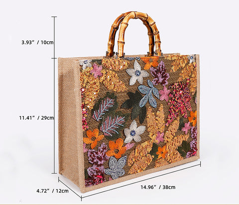 Sac fourre-tout à paillettes, sac à main tissé, sens du luxe pour femme m3331196 
