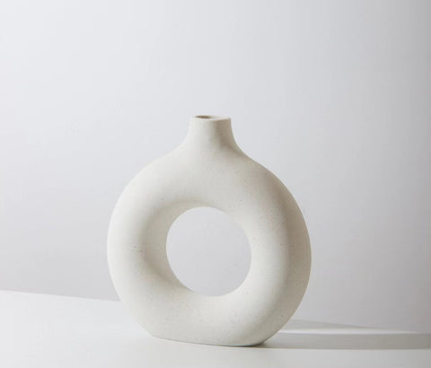 Ornement de vase en céramique cerclé, arrangement floral de salon, m33311014 