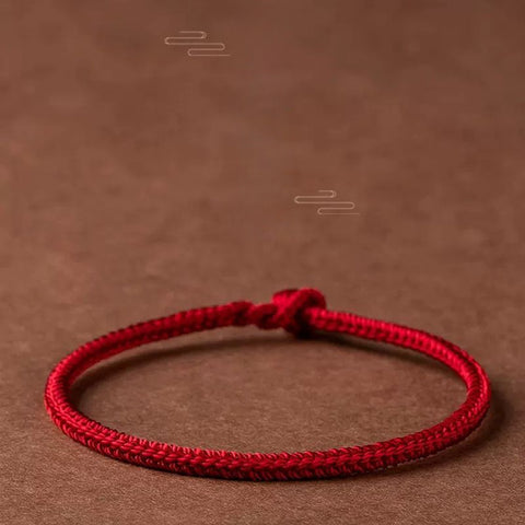 Bracelet en corde rouge pour l'année de la naissance, corde rouge tissée à la main à quatre côtés et huit brins de style ethnique m3331242
