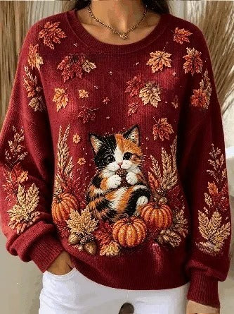 Autumn shoulder crew neck sweater 3D digital printing crew neck FF303419 01