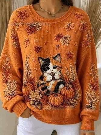 Autumn shoulder crew neck sweater 3D digital printing crew neck FF303419 01