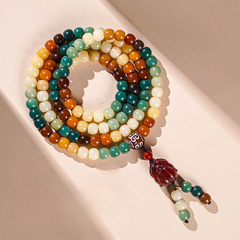 Bracelet de perles de Bouddha 108 graines de Bodhi Feitian de Dunhuang Wentian en jade blanc, chapelet chinois pour homme et femme Wenwan, portable M3331306