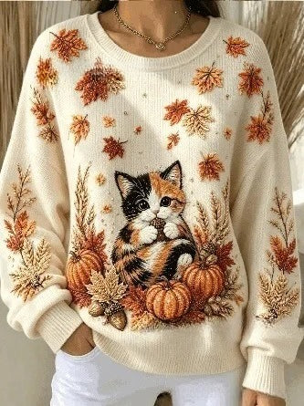 Autumn shoulder crew neck sweater 3D digital printing crew neck FF303419 01