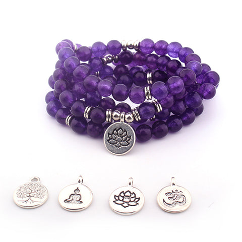 108 colliers pendentif Lotus bracelet collier de perles Bouddha m3331224