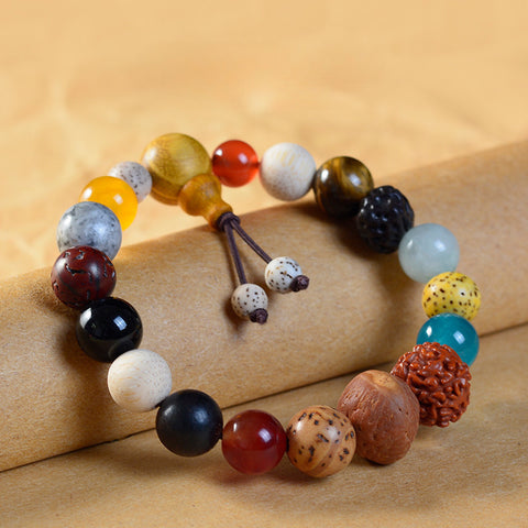 Bracelet à dix-huit graines Duobao Bodhi pierre rouge providence perles de Bouddha à dix-huit fils m3331279 