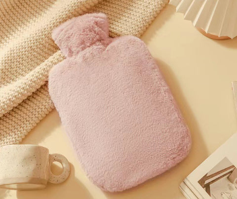 Bouillotte en poils de lapin synthétiques avec sac à eau chaude pour une chaleur durable Chauffe-mains en PVC m3330672 