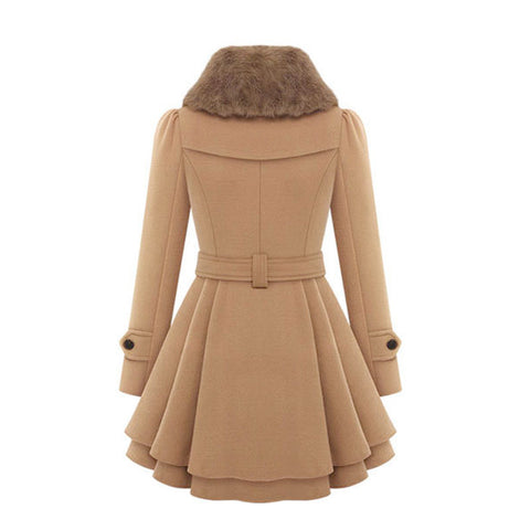 Vêtements pour femmes, veste longue en laine ajustée, trench-coat croisé en laine pour femmes m300531 