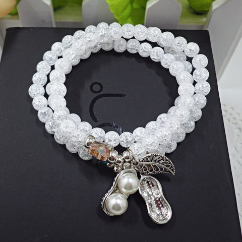 Bracelet en pierre naturelle et cristal pour femme, pierre Wangfu, agate, grenat, m3331298 