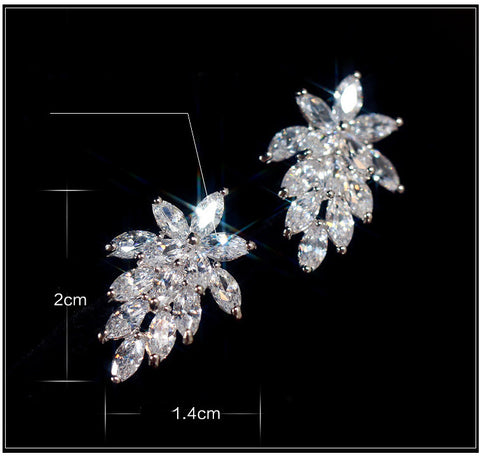 Boucles d'oreilles Super Flash en zircon, œil de cheval, diamant et cristal brillant m3331102