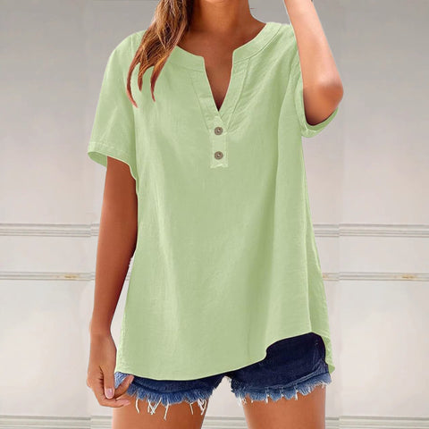 Chemise décontractée pour femme, haut polyvalent en coton et lin, mode m301204 
