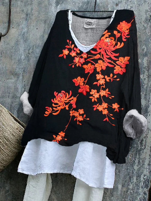 Pull décontracté à manches longues et col rond, imprimé, T-shirt une pièce m301042
