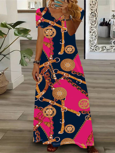 Robe imprimée de style ethnique pour femme m300005