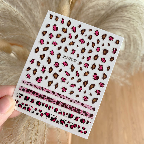 Sticker nail art imprimé léopard personnalisé tendance graffiti avec sticker adhésif pour ongles m3331202