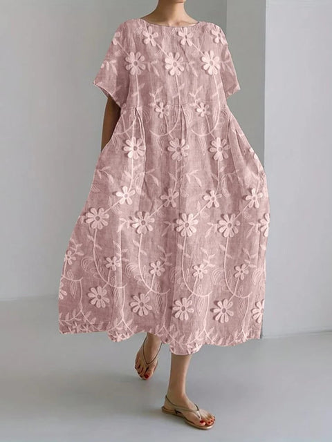 3D-Digitaldruck Freizeitkleid für Damen in großen Größen mit kurzen Ärmeln m302781