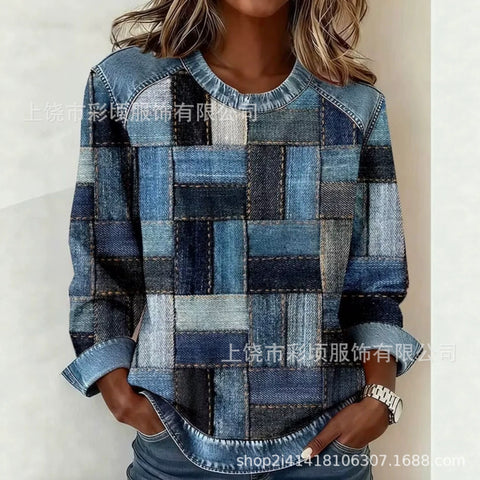 Crew neck loose sweater soft feel sweater FF303303