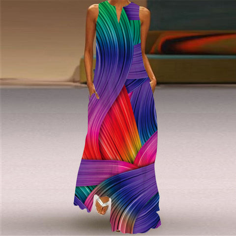 Robe fleurie à col en V M300202 