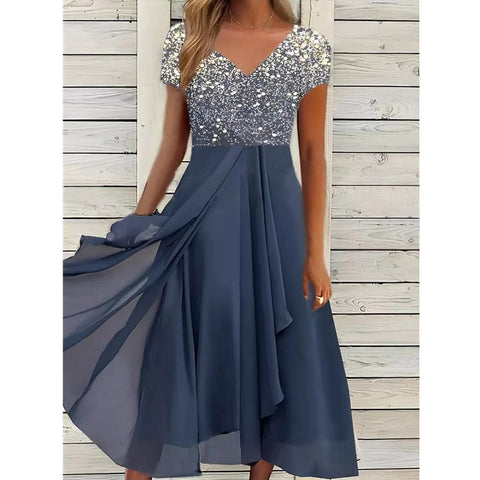 Robe patchwork en mousseline pour femme m300039 