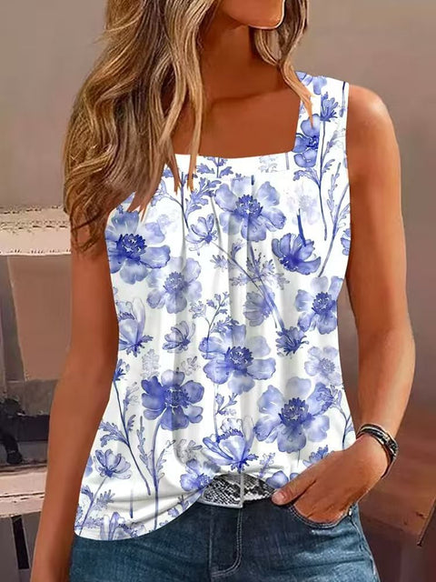 Pull décontracté sans manches à col unique, impression numérique, haut t-shirt pour femme m301439 