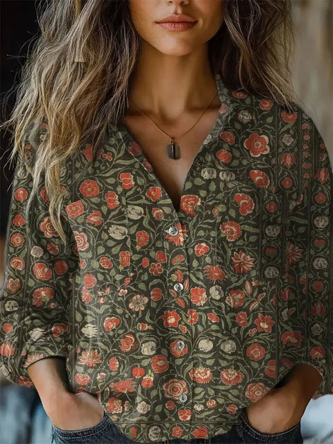 V-neck printed shirt m302770