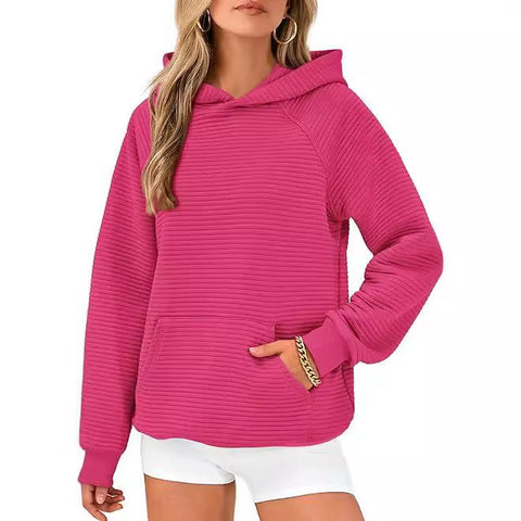 Women's Fashion Striped Hooded Loose Long Sleeve Sweater Women's m302027