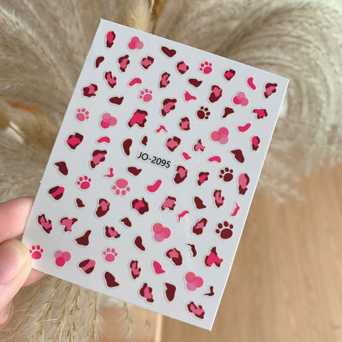 Sticker nail art imprimé léopard personnalisé tendance graffiti avec sticker adhésif pour ongles m3331202