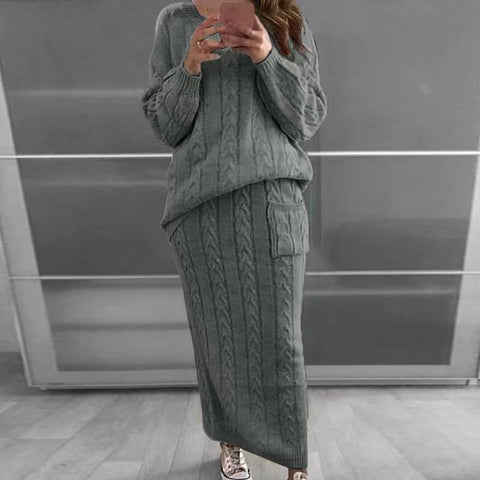 Mode Twist Blume Nadel Pullover Damen Anzug Rock m300506 