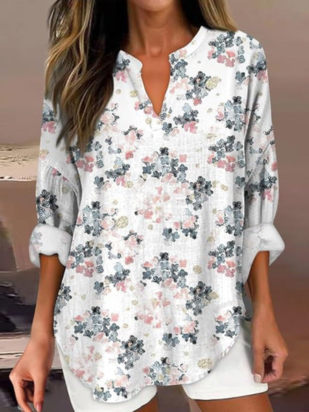 T-shirt ample à col ras du cou pour femme, imprimé floral 3D, mode féminine, m301357 