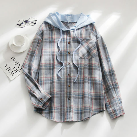 Veste chemise décontractée à capuche et boutonnage simple m300518 