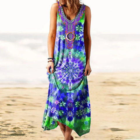 Robe gilet ample à imprimé ethnique m301453 