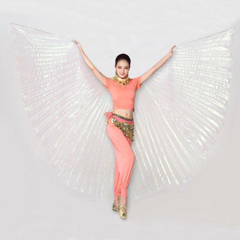 Robe de danse fendue à 360 degrés avec ailes dorées et argentées m33311027