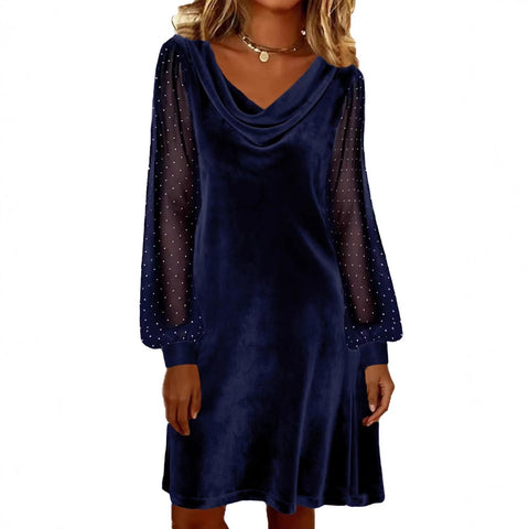Women's solid color V-neck mesh foam m302228
