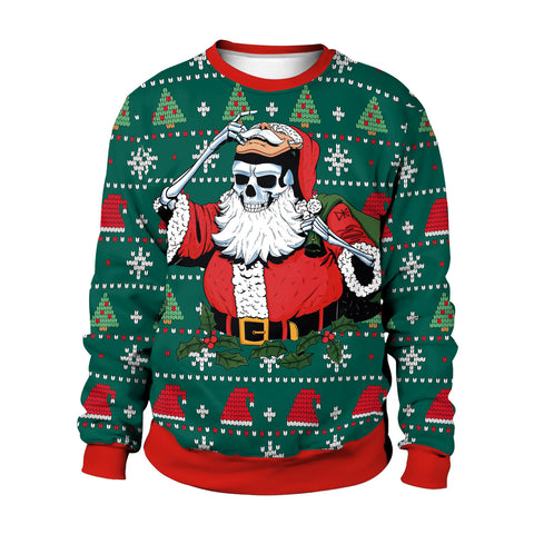 Christmas Halloween New Men's and Women's Crew Neck Sweater 3D Digital Printing Couple Pack m301586