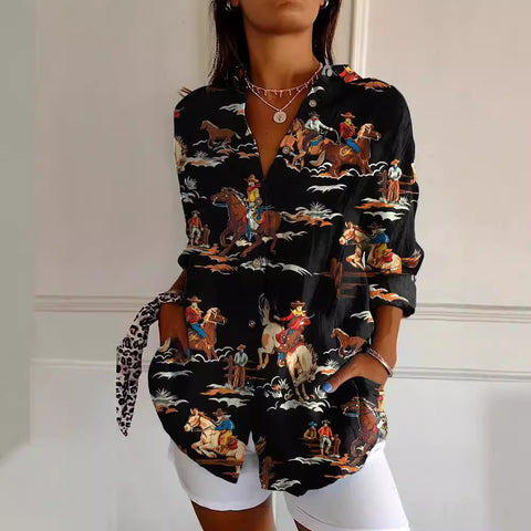 Chemise à sept manches, imprimé animal 3D, m301214 