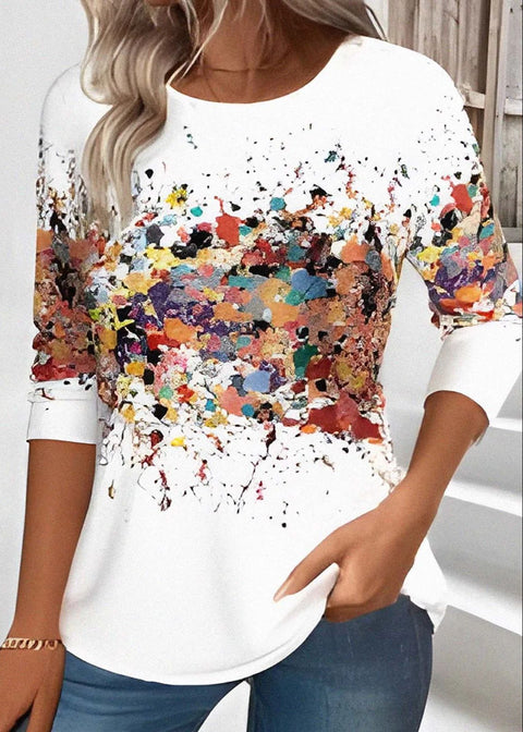 Graffiti printing 3D digital printing casual trend 3D long sleeve women's clothing m301689