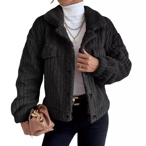 Veste polaire épaisse et confortable pour femme, vêtement décontracté, en peluche, m300354 