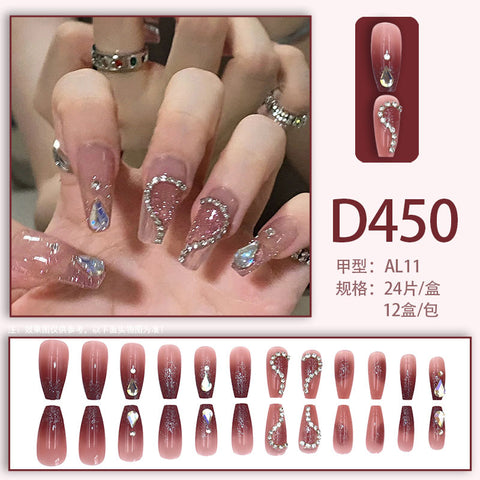 Manucure vent tempérament élégant et frais glace strass transparent amovible portable ongle m5010688
