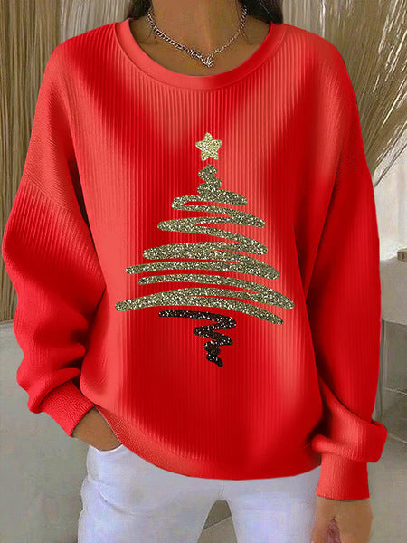 Loose outer wear lazy wind snowflake Christmas tree mix and match casual commuter sweater m302516