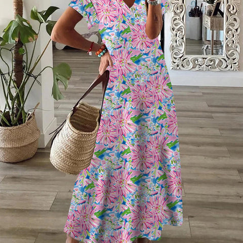 Robe trapèze à imprimé bohème m300011