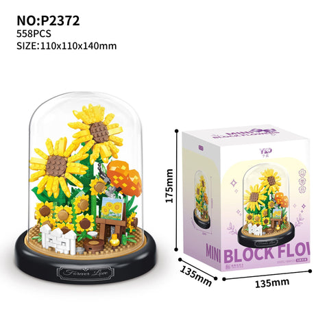 Nouveau assemblage bloc de construction Bouquet Micro Grain Rose tournesol ornement M3330979 