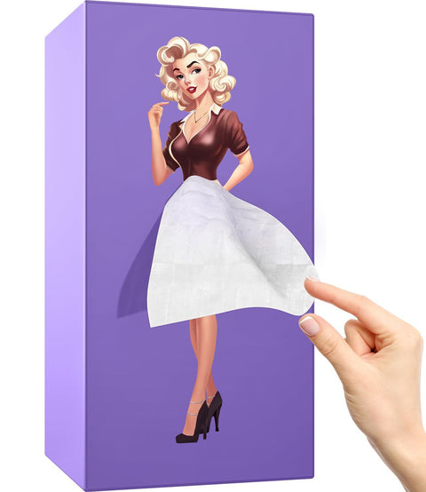 Boîte à mouchoirs en forme de fille, dessin animé, jupe volante, boîte à mouchoirs, jupe à dosettes, visage de fille, carton de pompage, ornement décoratif de bureau mignon m5010683