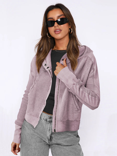 Pull à capuche style décontracté avec fermeture éclair M300474 