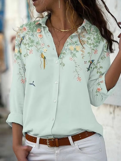 Long Sleeve Shirt 3D Sequin Gradient Print Loose Casual Top m302406