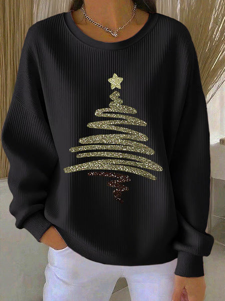 Loose outer wear lazy wind snowflake Christmas tree mix and match casual commuter sweater m302516