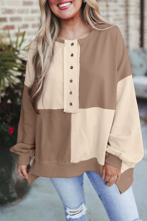 Pull à revers long en polaire contrastée pour femme, haut m301011 