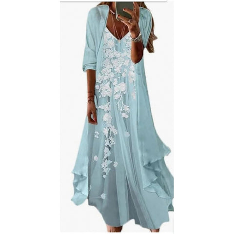 Women's inner dress two-piece floral print dress m302894