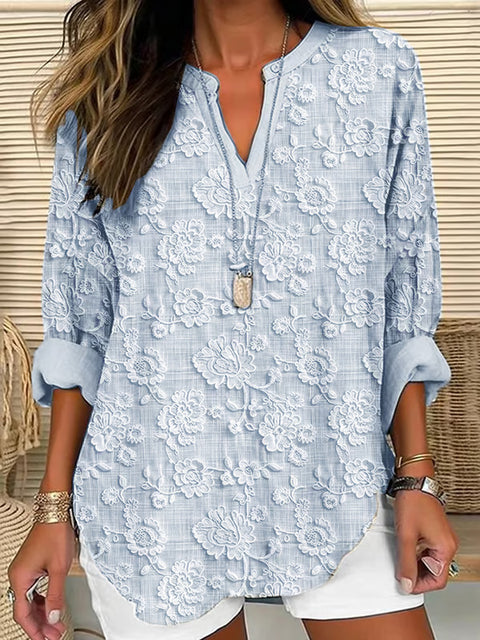 T-shirt ample à col ras du cou pour femme, imprimé floral 3D, mode féminine, m301357 